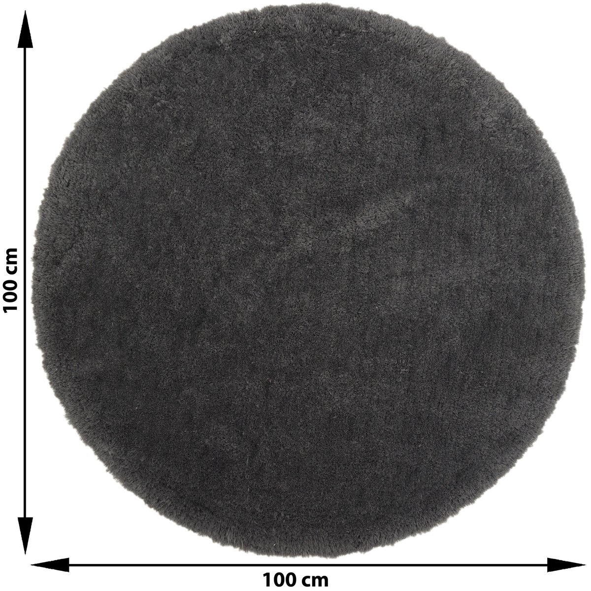 Tapis rond en polyester, TALKA anthracite, INSPIRE