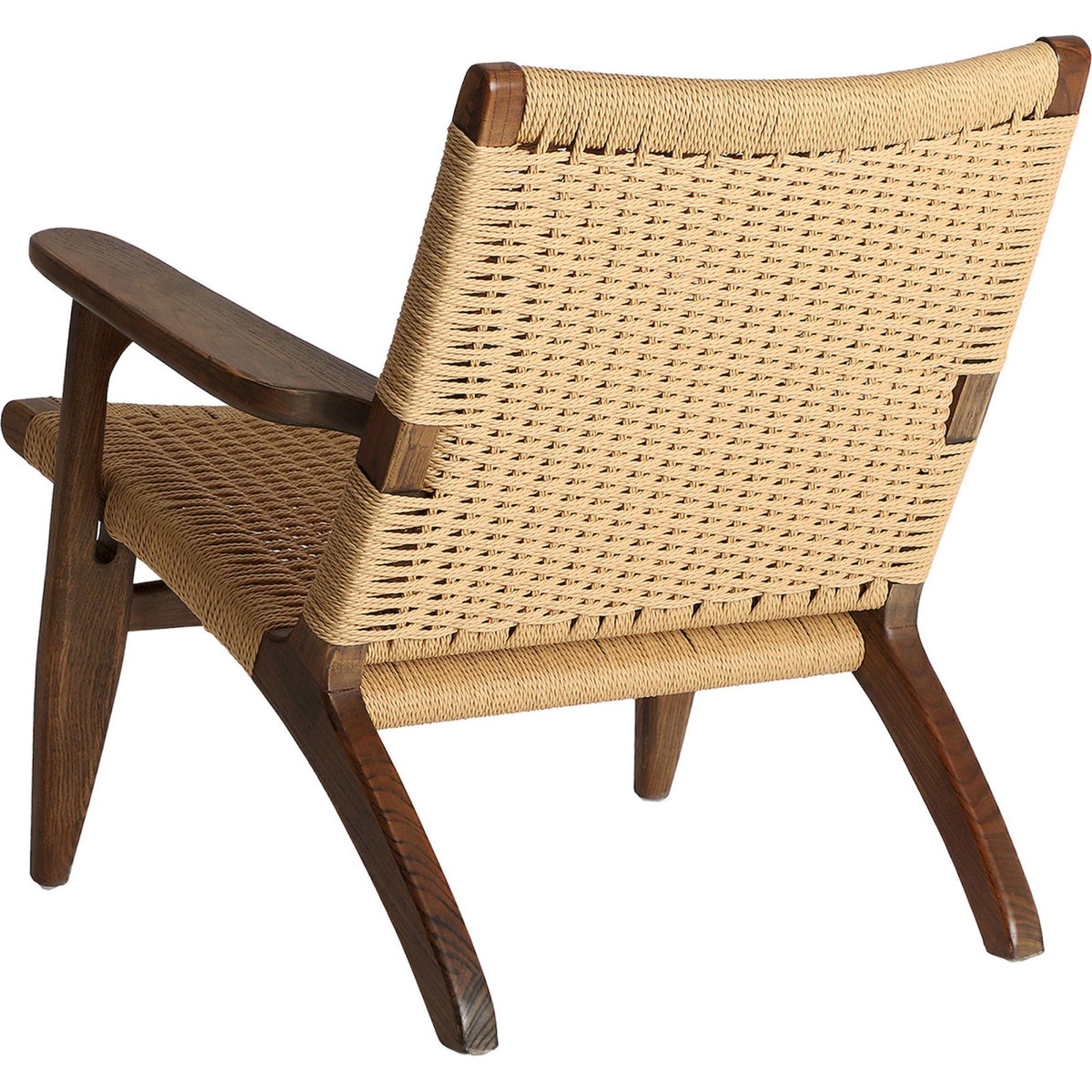 Fauteuil bohème en orme et corde VACIO brun et brun clair, RECOLLECTION