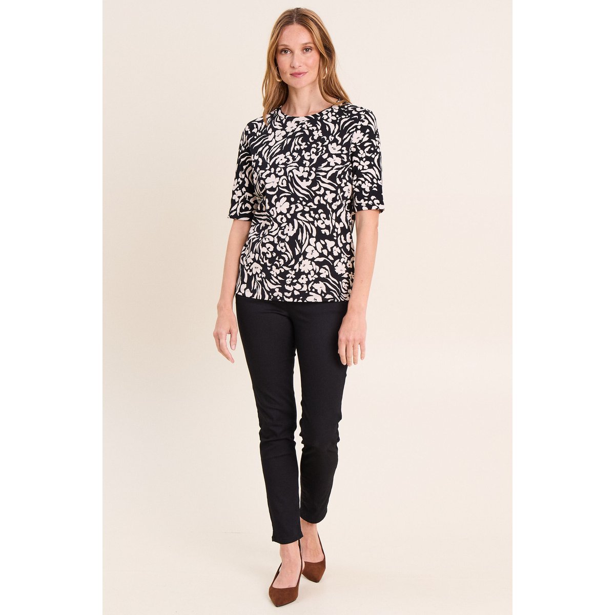 T-shirt en coton biologique noir, BREAL