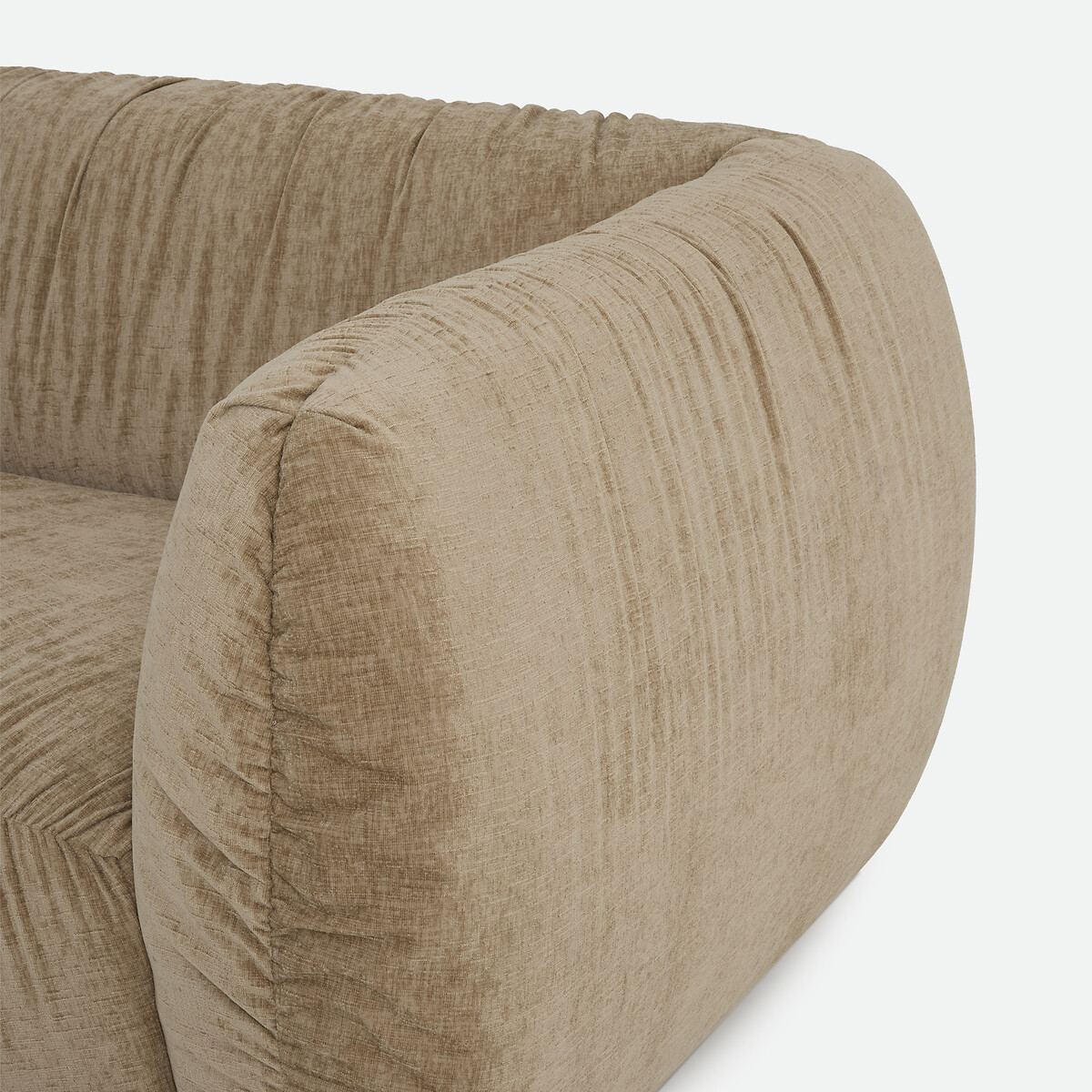 Canapé droit 3 ou 4 places, en chenille flammée, SILVER beige doré, LA REDOUTE INTERIEURS