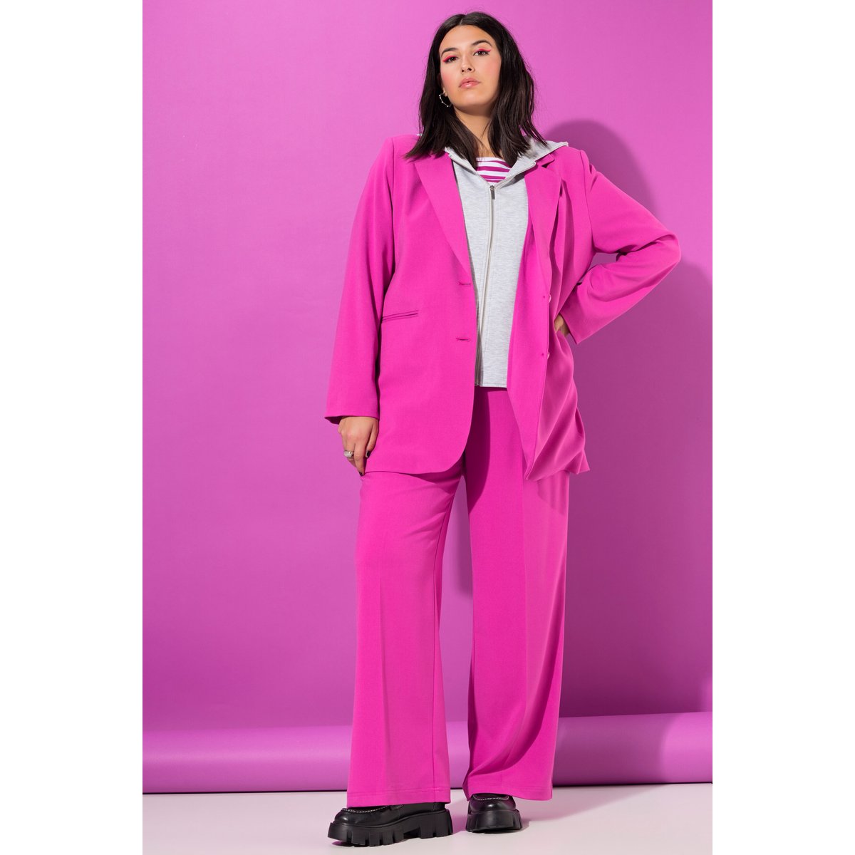Blazer oversize à capuche, doublure intégrale orchidée, STUDIO UNTOLD