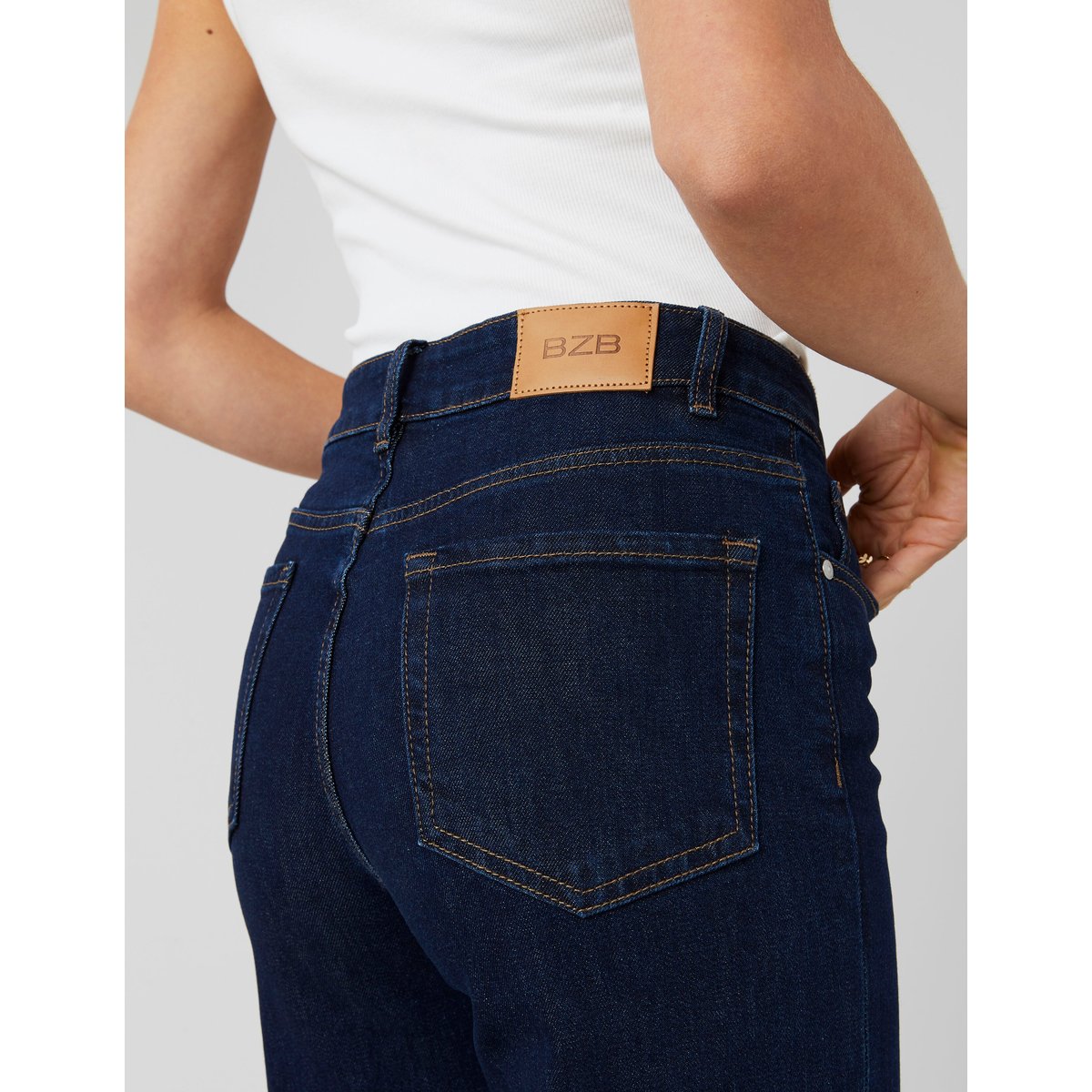 Jean straight revers bleu moyen, BZB