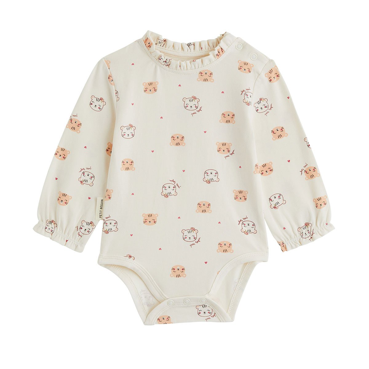 Lot de 2 bodies bébé manches longues Léa rose, PETIT BEGUIN