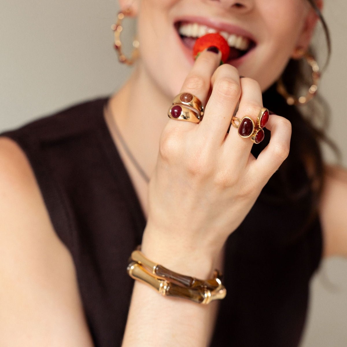 Set de 2 bracelets tubes marron et doré aucun, BALABOOSTE