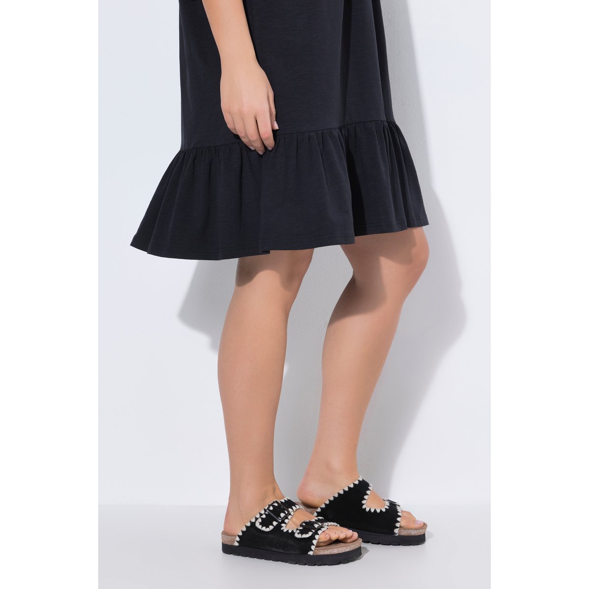 Robe en jersey, coupe évasée noir, ULLA POPKEN