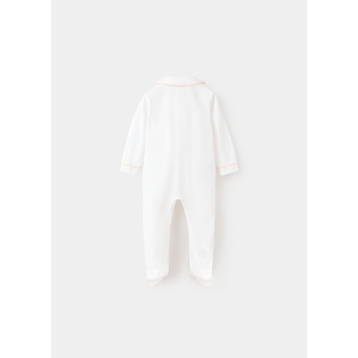 Pyjama une pièce avec passepoils contrastants rose, MANGO BABY