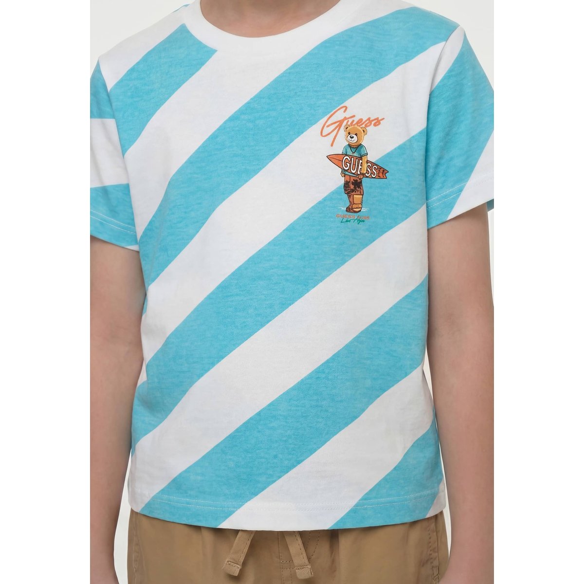 T-Shirt Rayé turquoise, GUESS KIDS