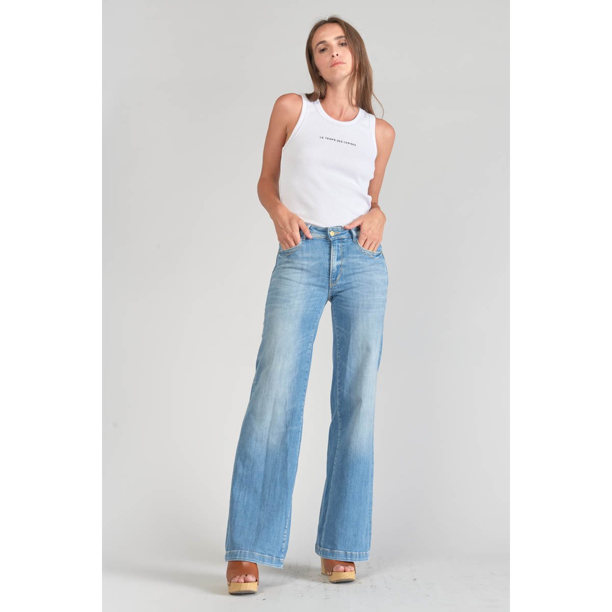 Jeans flare PULP high flare, longueur 34 blue, LE TEMPS DES CERISES