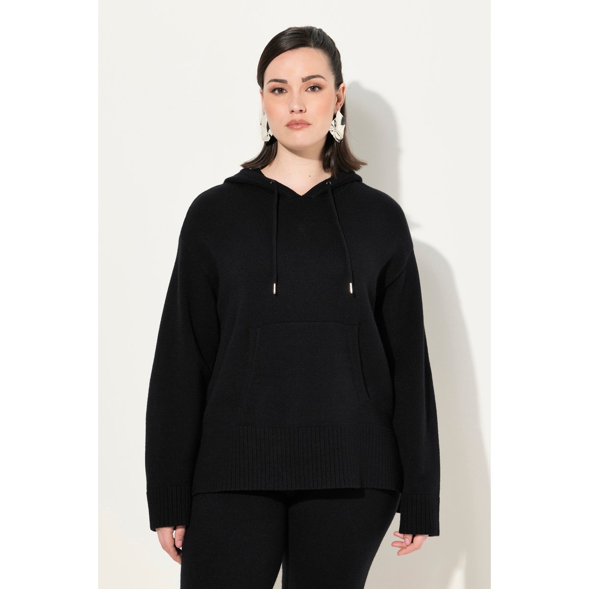 Sweat-shirt à capuche oversize noir, ULLA POPKEN