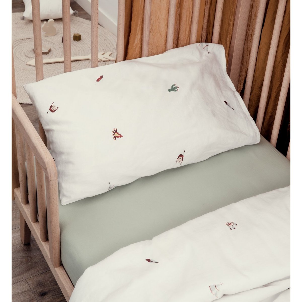 Taie d'oreiller en coton bio, PETITE PLUME petite plume, KADOLIS