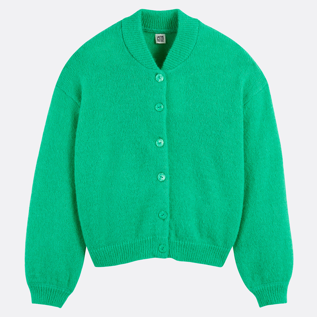 High Neck Cardigan in Chunky Alpaca Blend Knit 90009778, LA REDOUTE COLLECTIONS