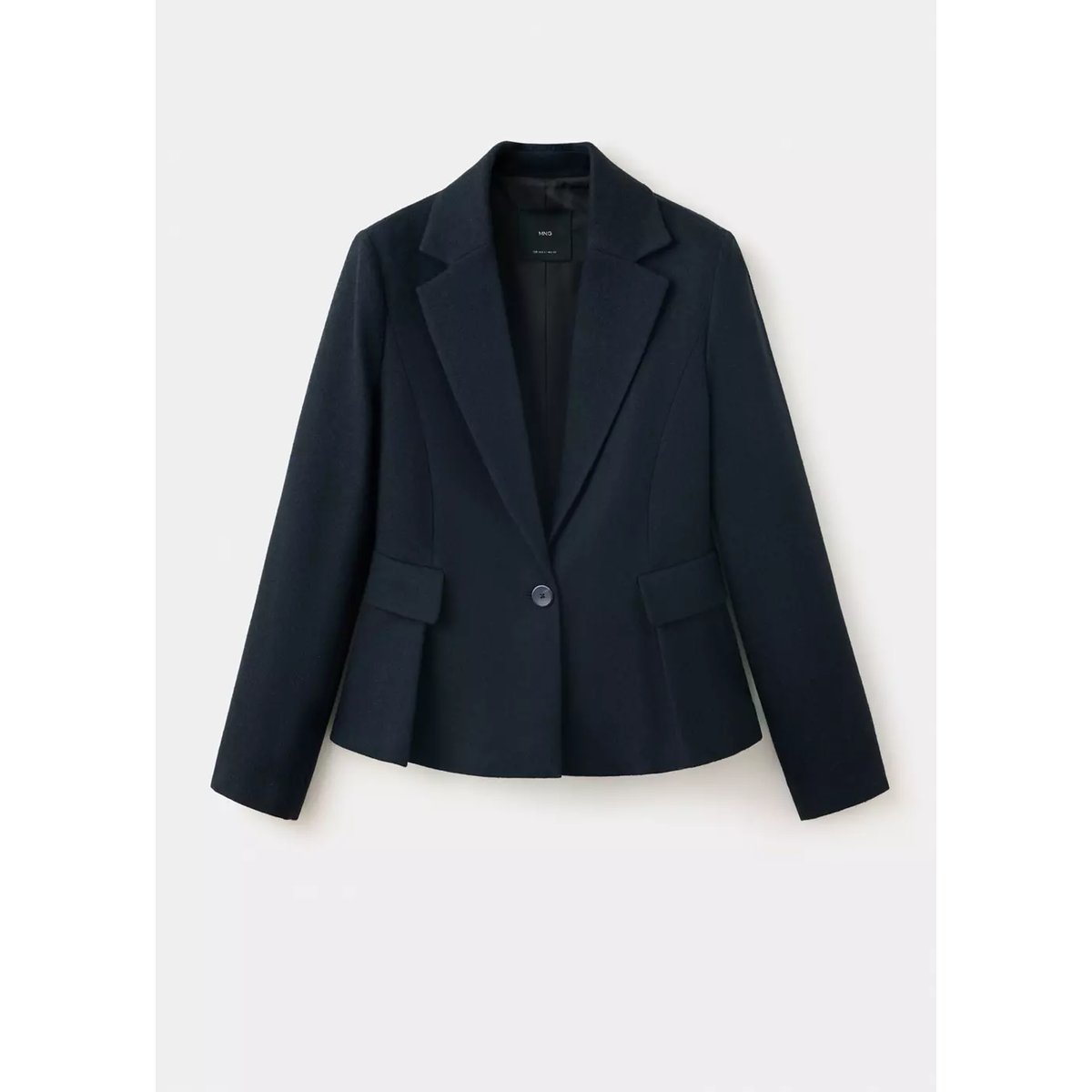 Blazer peplum à poches bleu marine foncé, MANGO