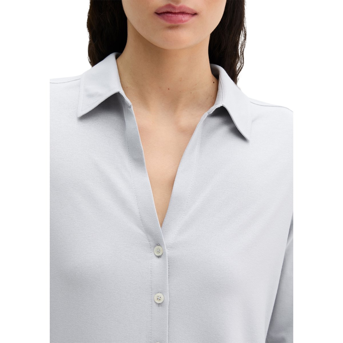 Blouse en jersey regular en LENZING™ ECOVERO™ gris, MARC O'POLO