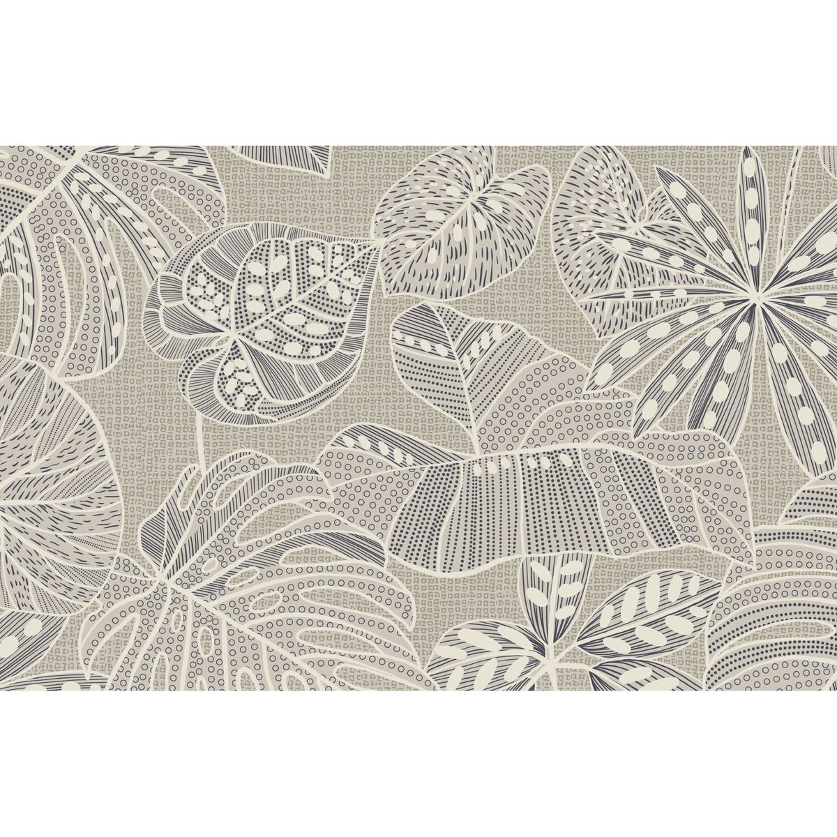 Lot de 2 sets de table motifs tropical WILD beige, TOILINUX