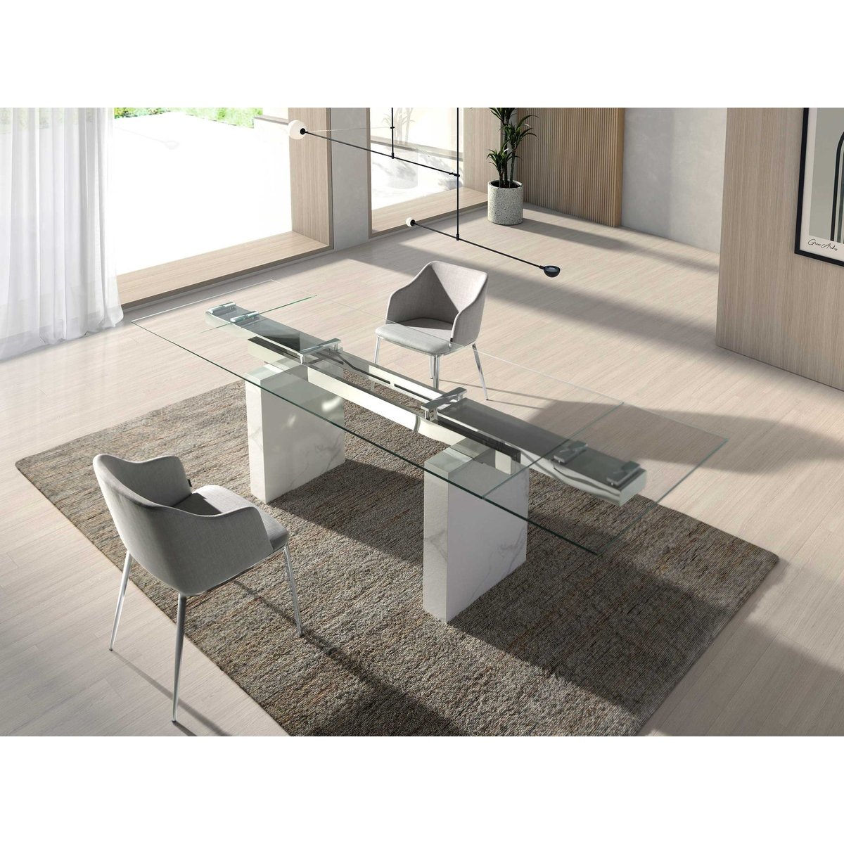 Chaise en tissu gris gris | acier, ANGEL CERDA