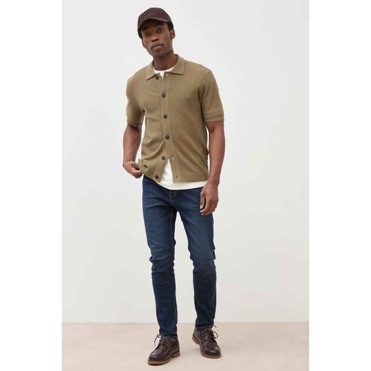 Jeans skinny tapered denim brut, BONOBO