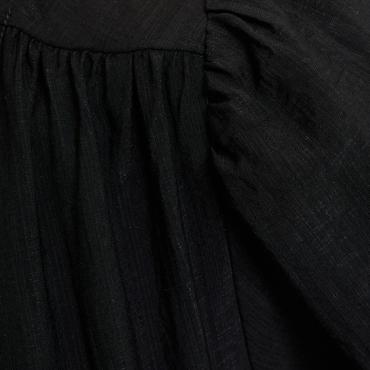 Abito lungo a portafoglio maniche corte nero , LA REDOUTE COLLECTIONS