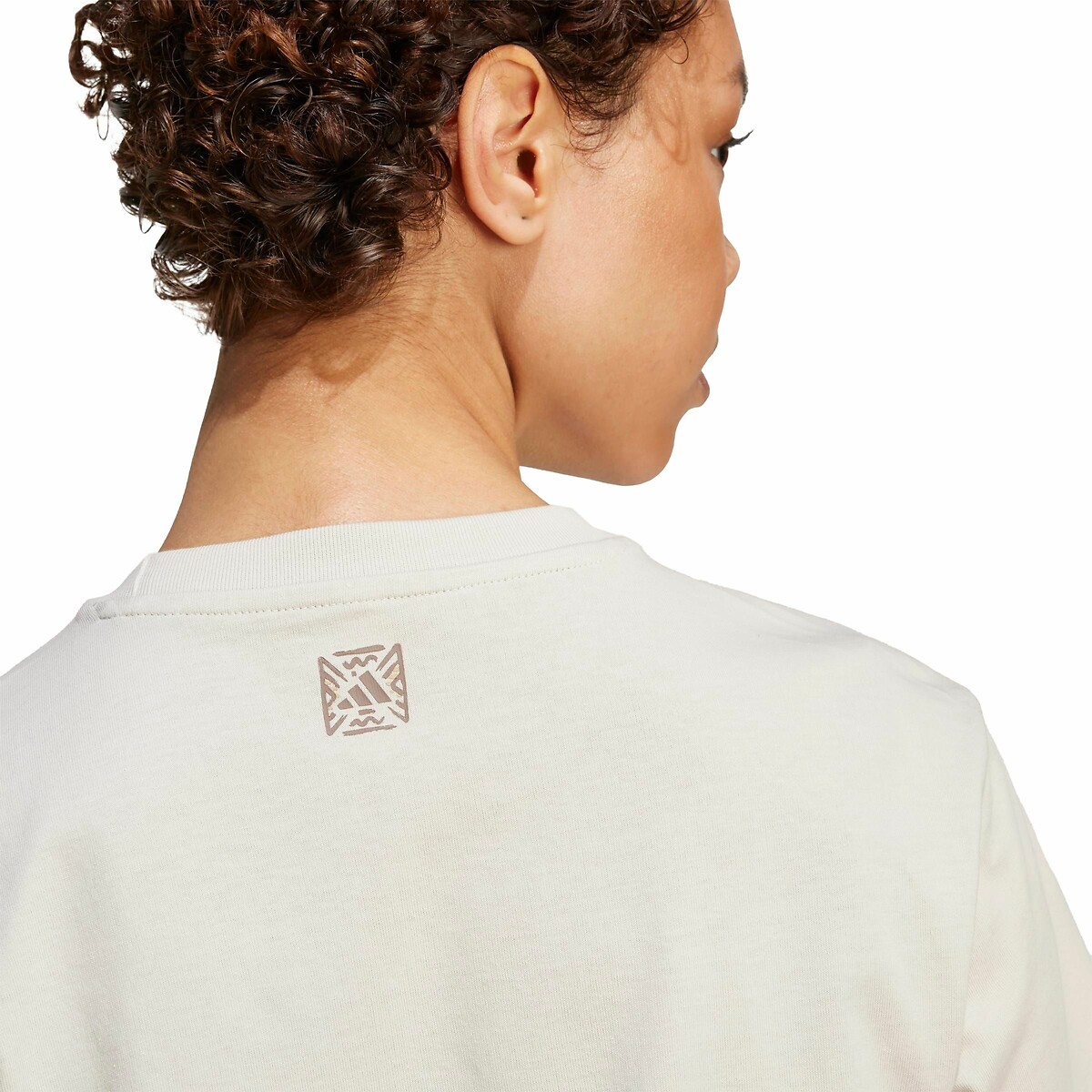 T-Shirt with Large Leopard Print Logo grey, ADIDAS SPORTSWEAR