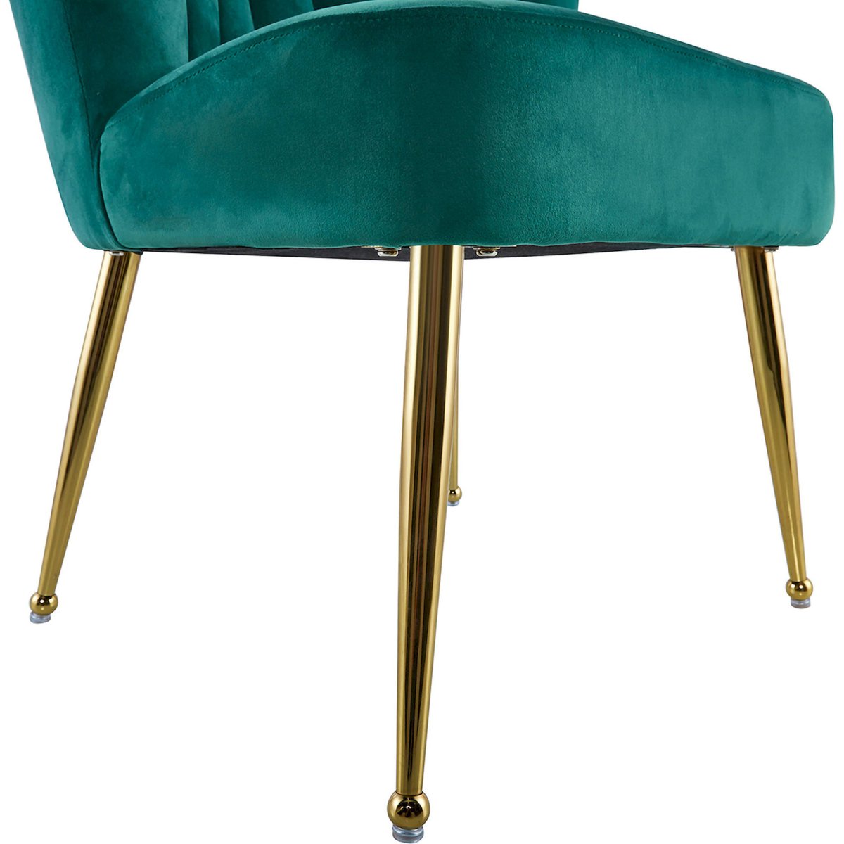 Chaise de salle à manger en velours vert profond avec pieds dorés, ARTE ESPINA