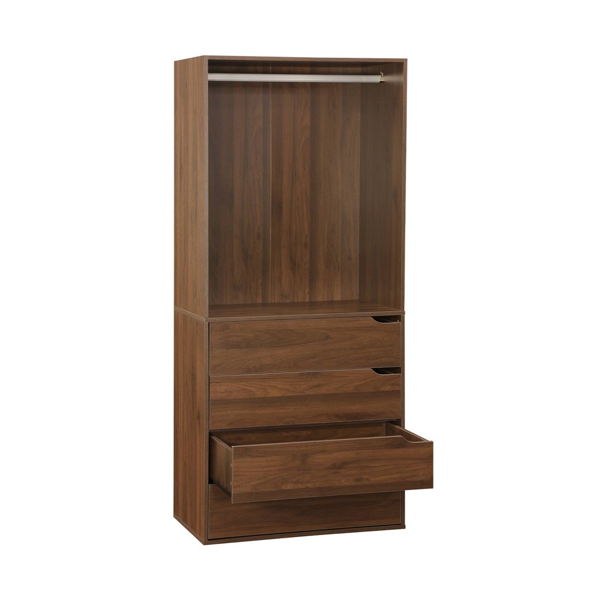 Module dressing décor bois 4 tiroirs 1 penderie NEPAL naturel, SWEEEK