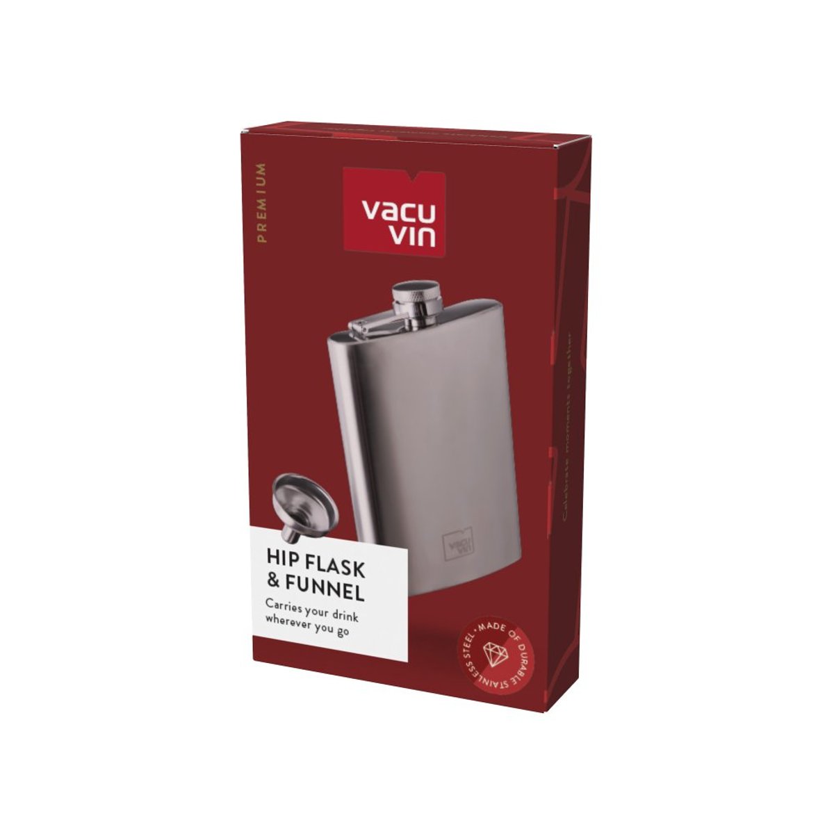 Flasque 24 cl avec entonnoir couleur unique, VACU-VIN