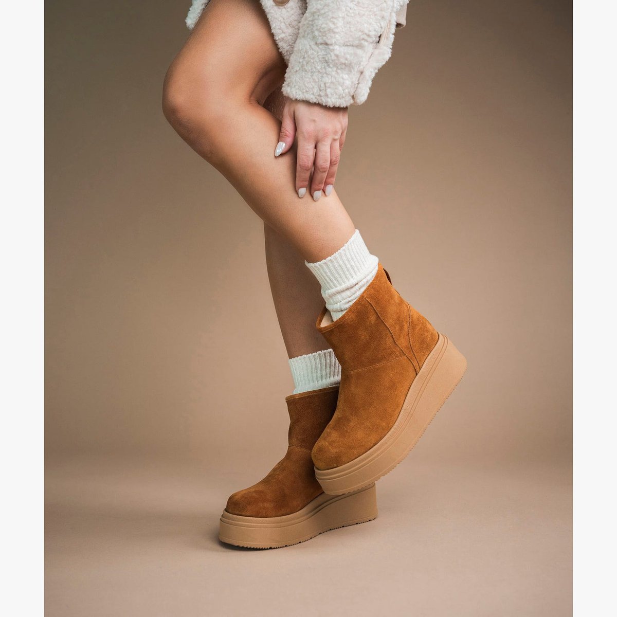 Boots À Talon en cuir SHIRLEY cognac camel, BOCAGE