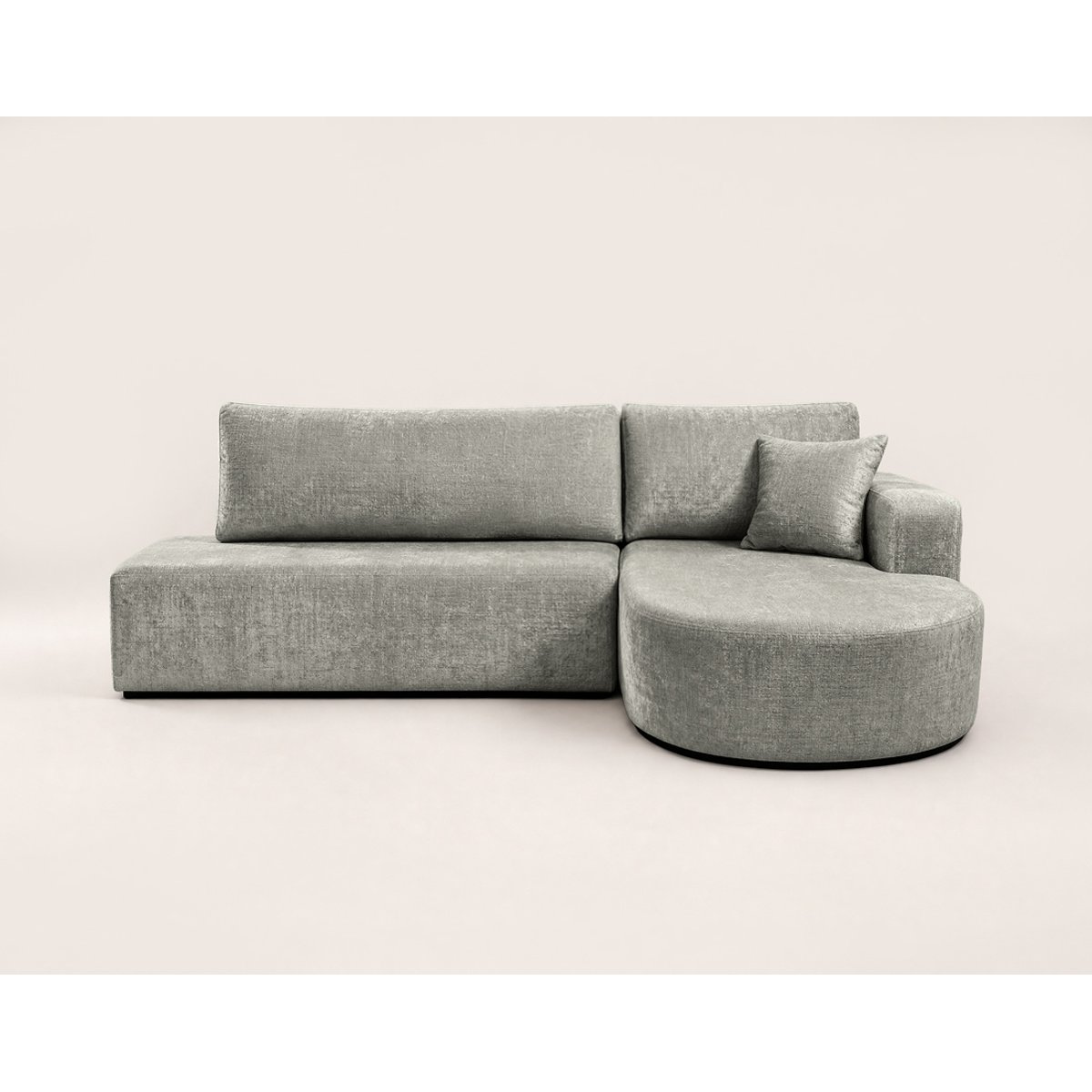 Canapé angle droit convertible velours texturé, MIRO gris, BEST MOBILIER