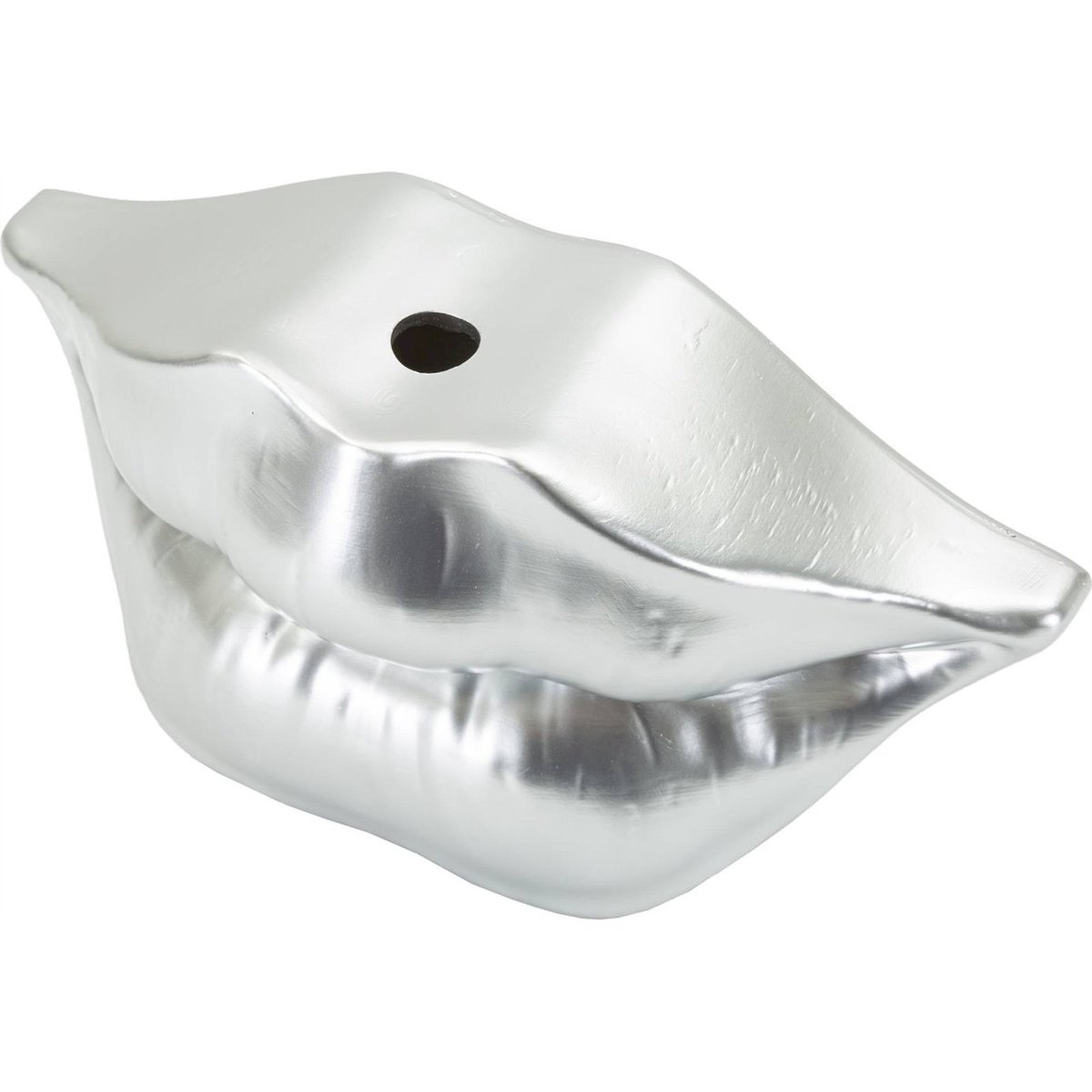 Vase bouche sculptural en relief GLAM argenté, RECOLLECTION