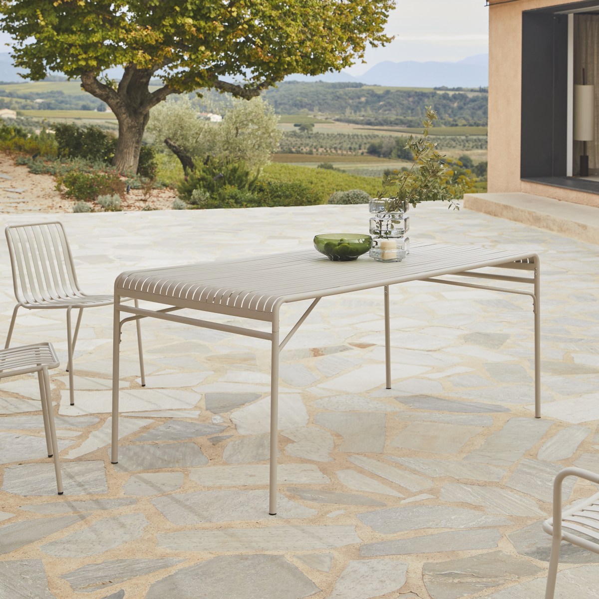 Table de jardin en Métal, GABY beige, TIKAMOON
