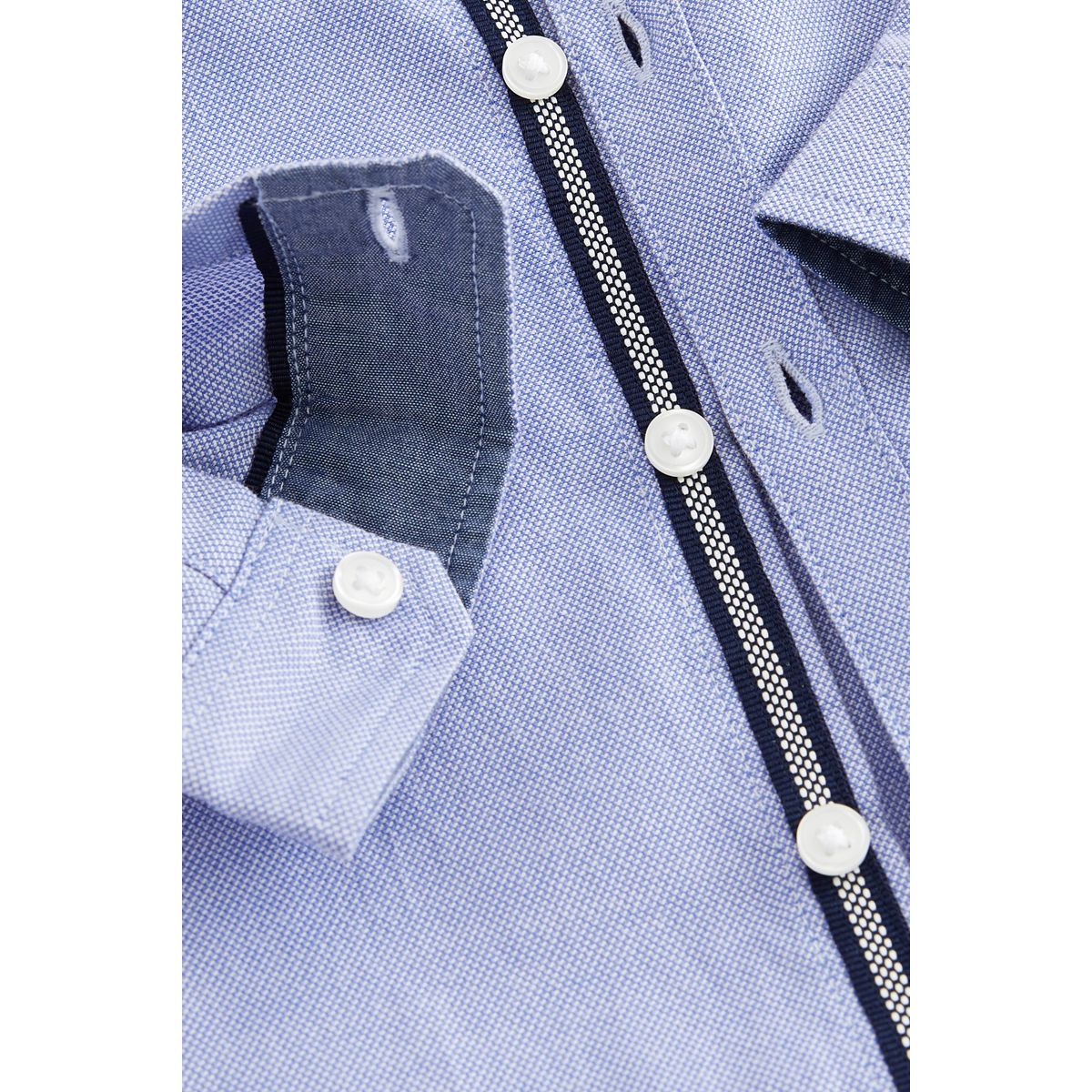Chemise oxford à manches longues caractère bleu, NEXT