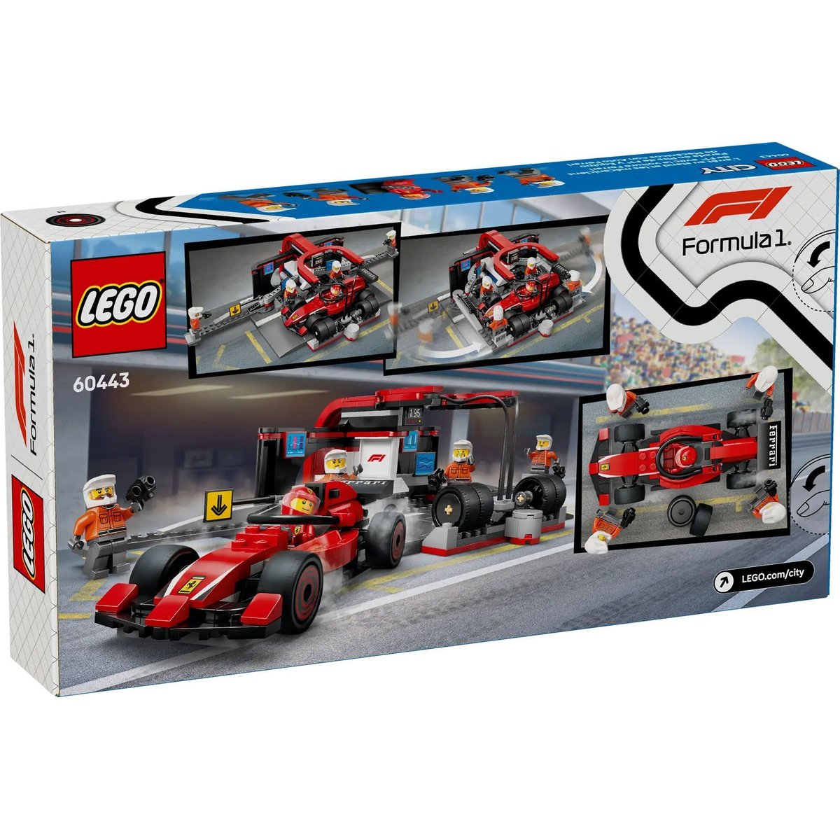 LEGO City - Arrêt au stand de F1 avec voiture Ferrari - 60443 multicolore, LEGO