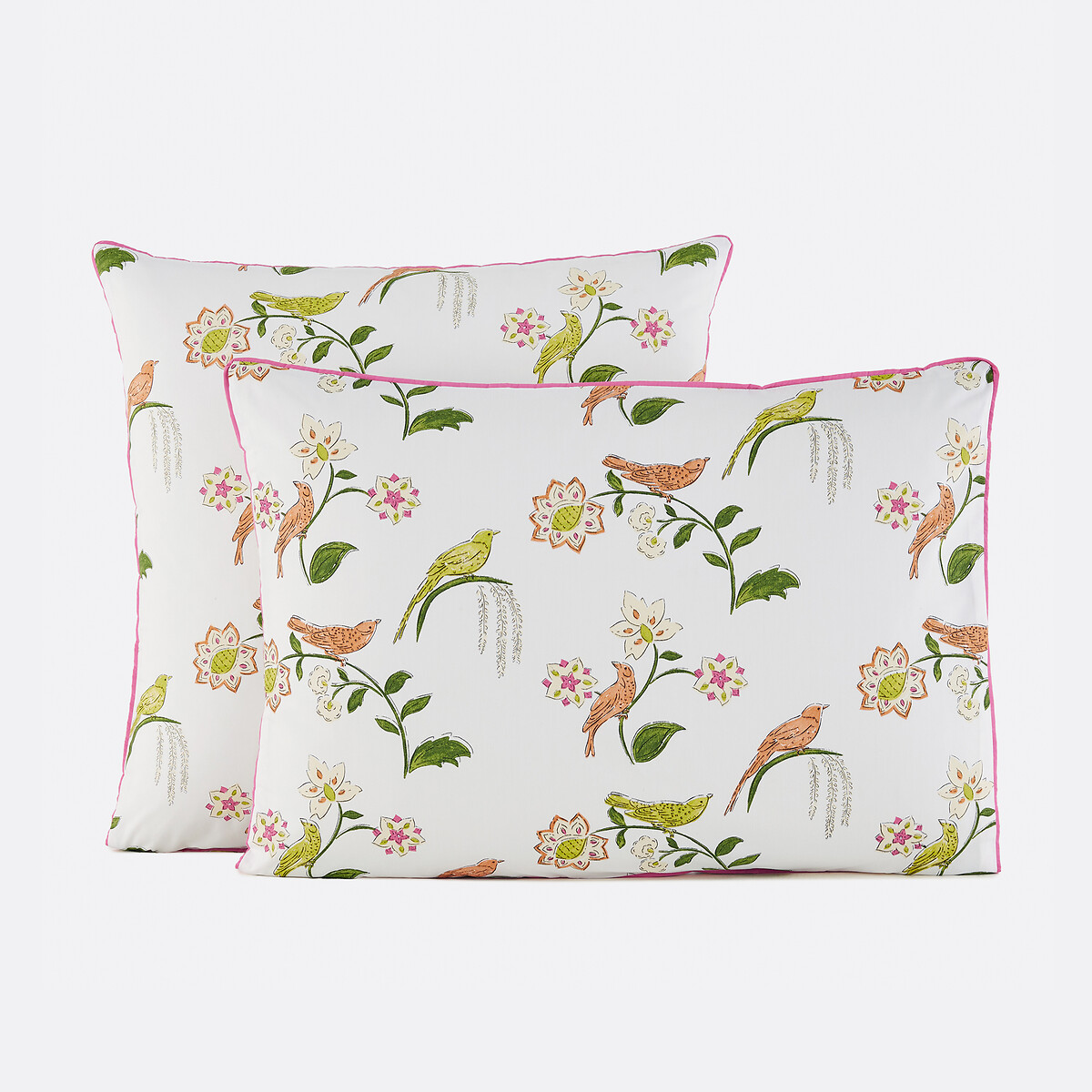 Taie d'oreiller en percale de coton, imprimé oiseaux et fleurs, NORA imprimé, LA REDOUTE INTERIEURS