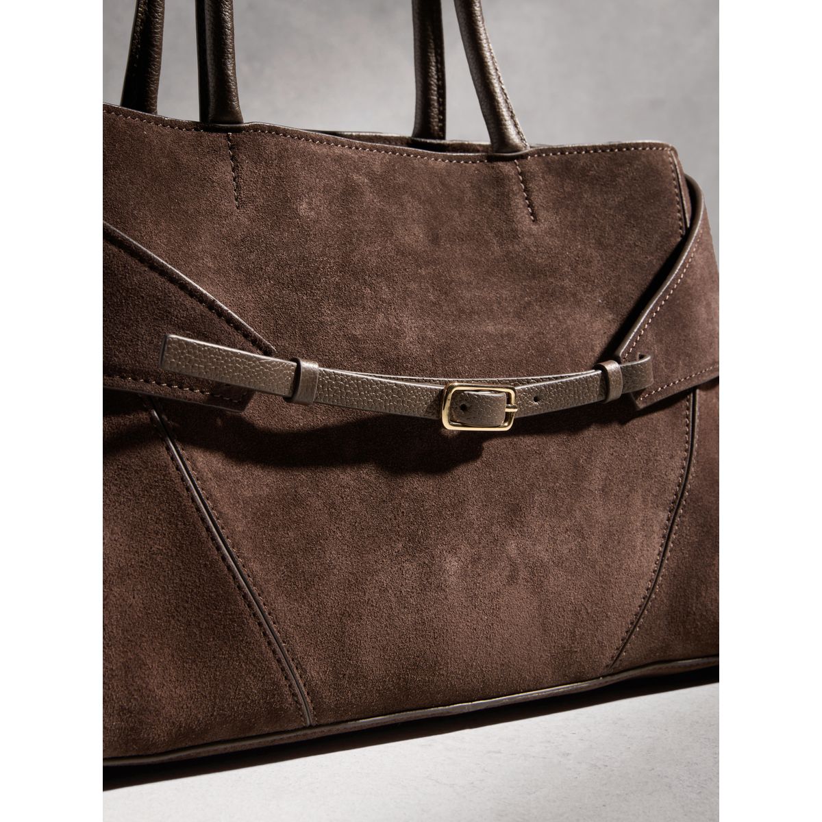 Sac à main en cuir avec bride n. premium marron chocolat, NEXT