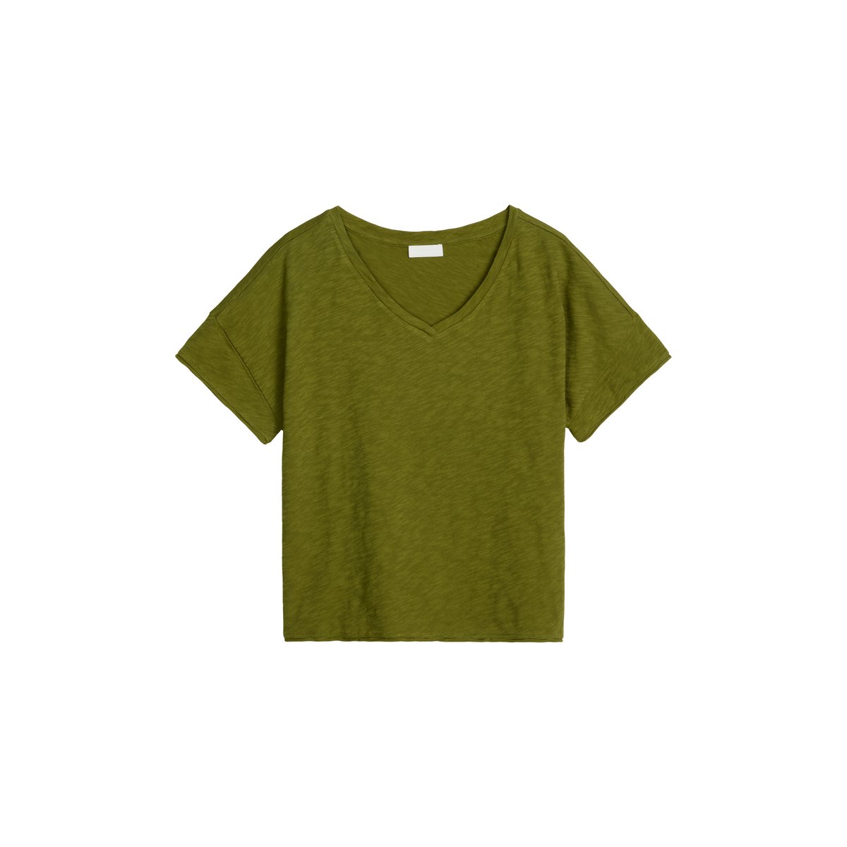 T-shirt coupe classique en jersey slub vert, MARC O'POLO