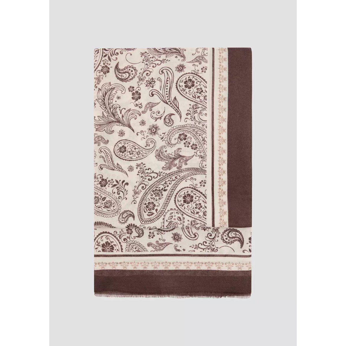 Foulard imprimé paisley chocolat, MANGO