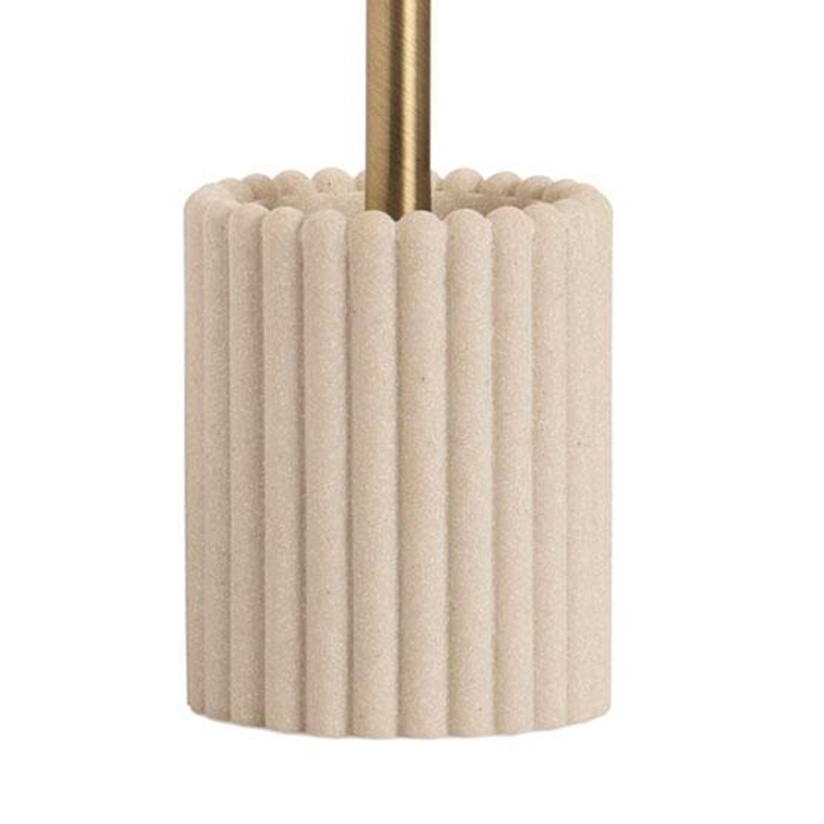 Brosse WC en résine beige stries et métal doré 10x10x36cm beige, WADIGA