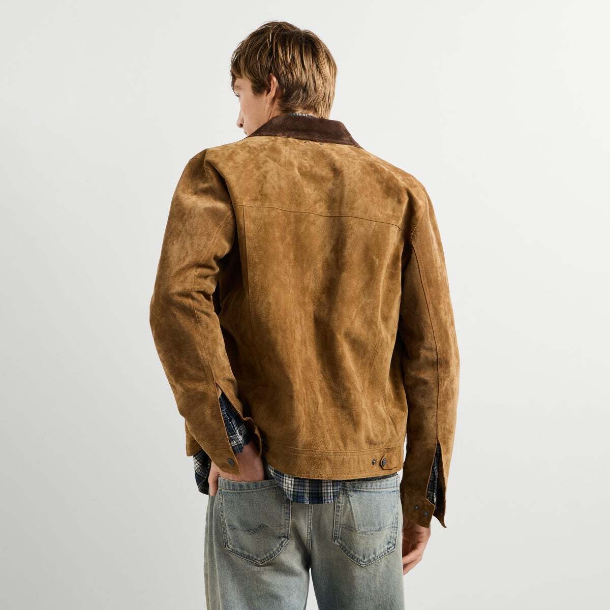 Veste En Cuir Coupe Regular marron clair, PEPE JEANS