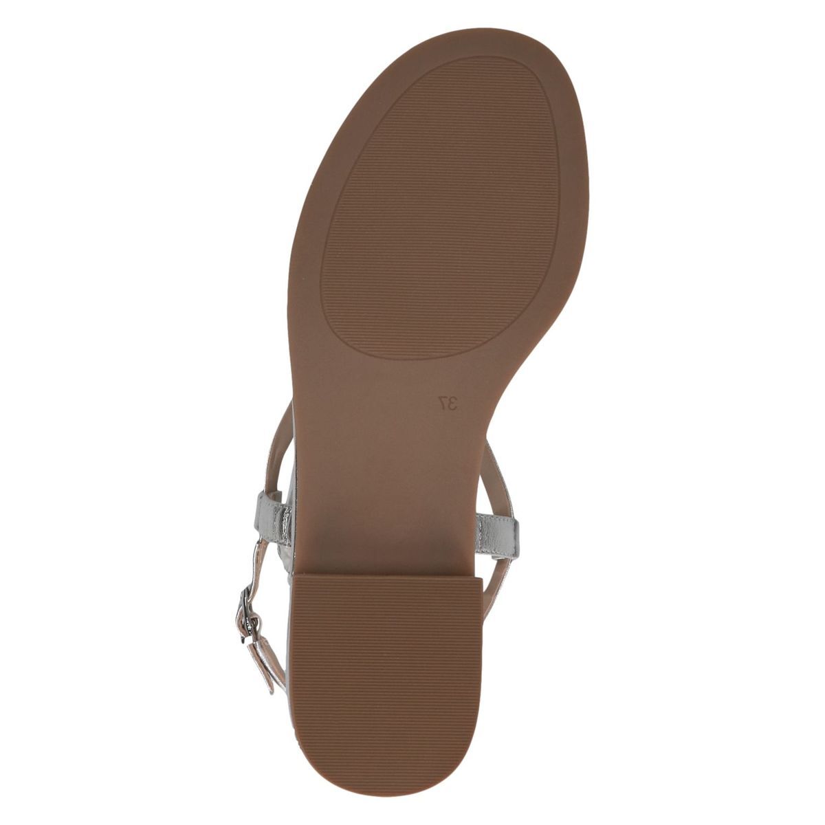 Sandale en cuir argent combiné, CAPRICE