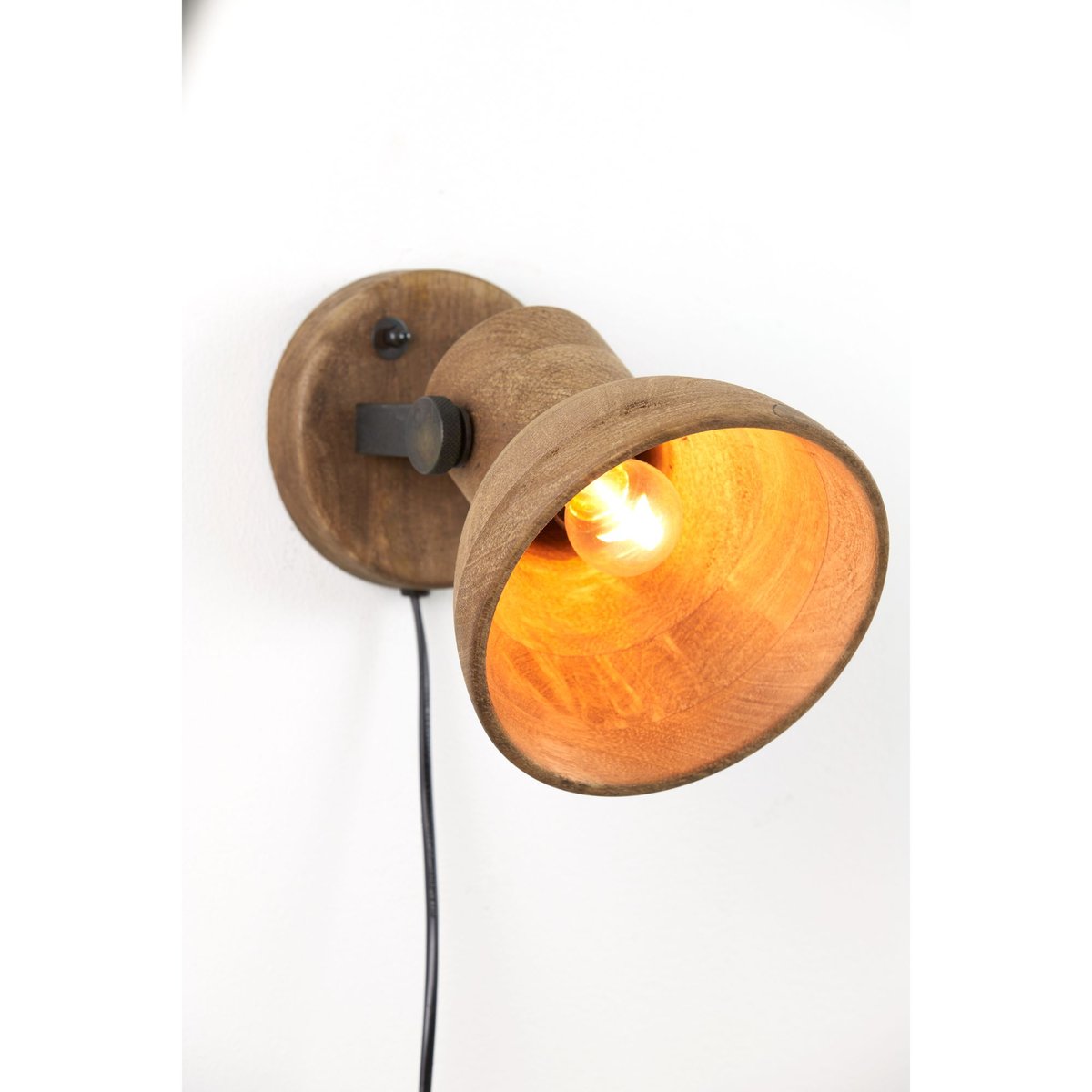 Applique Murale Bois ILANIO brun foncé, LIGHT & LIVING