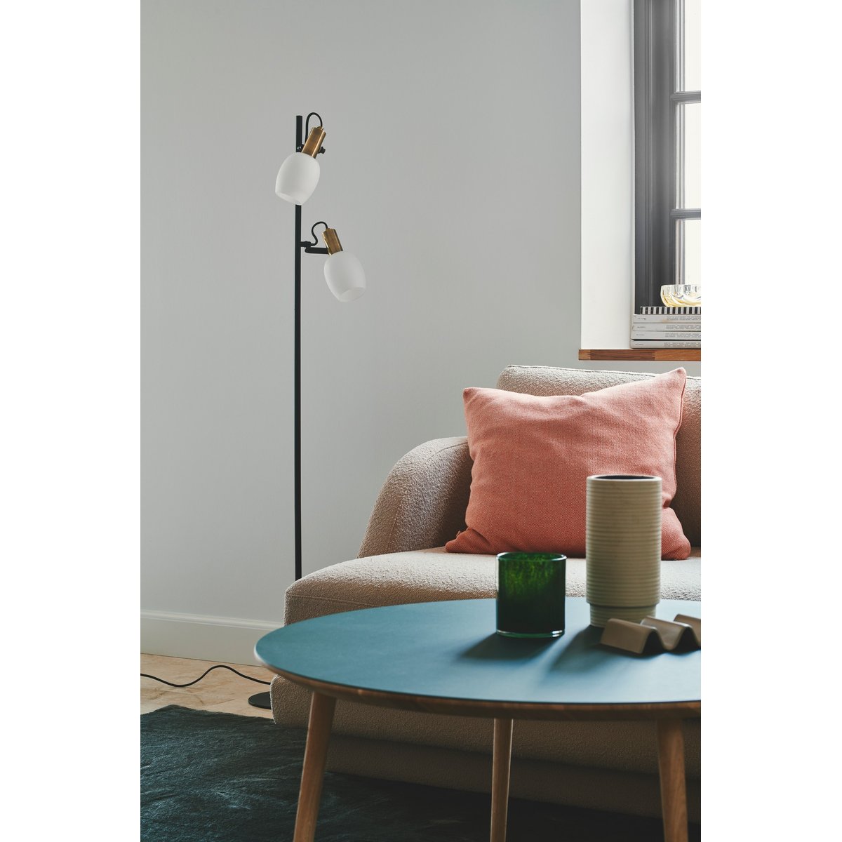 Lampadaire Lumineux et Moderne en Métal, ARILD noir, NORDLUX