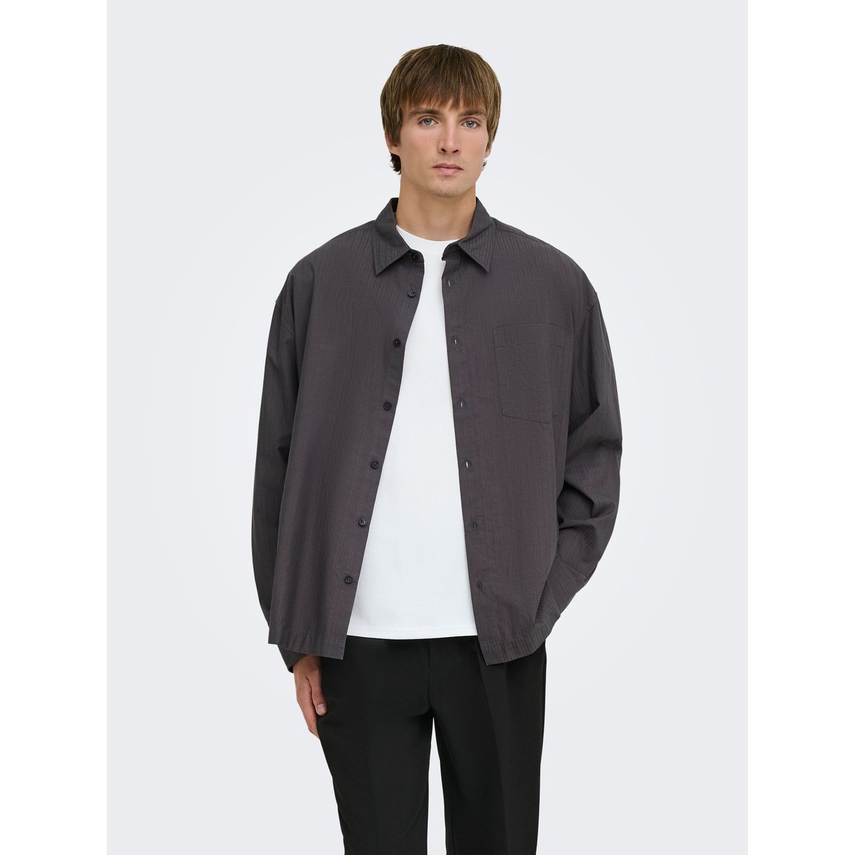Chemise grey pinstripe, ONLY & SONS