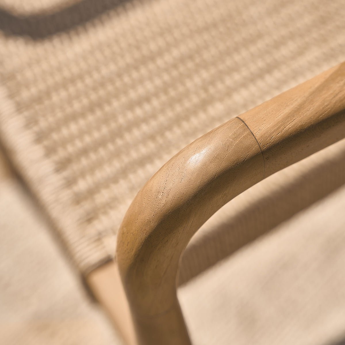 Fauteuil de jardin en teck massif et cordage  ALIZÉ naturel, BERAH GETAH