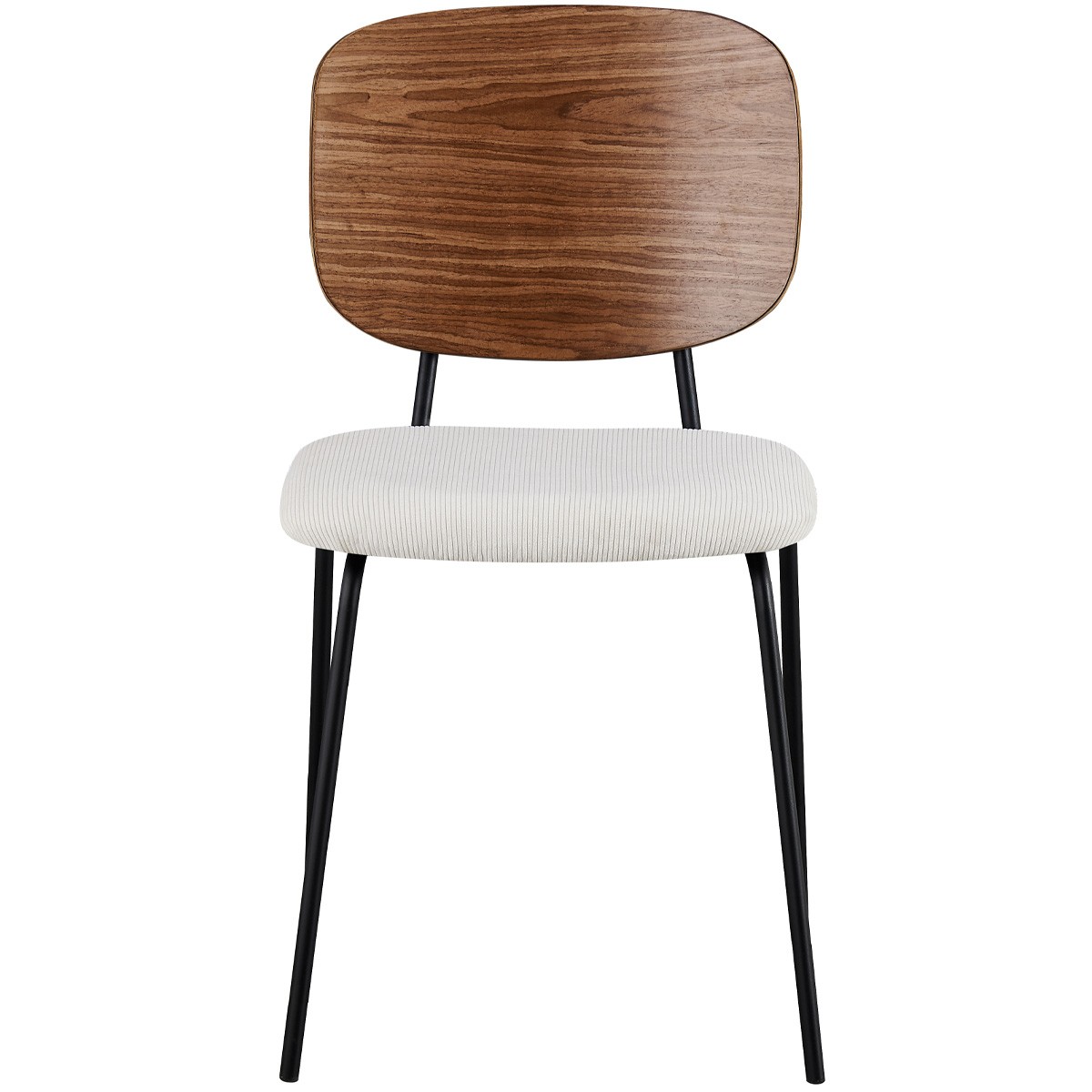 Lot de 2 chaises en velours côtelé - NAYA beige, HOMIFAB