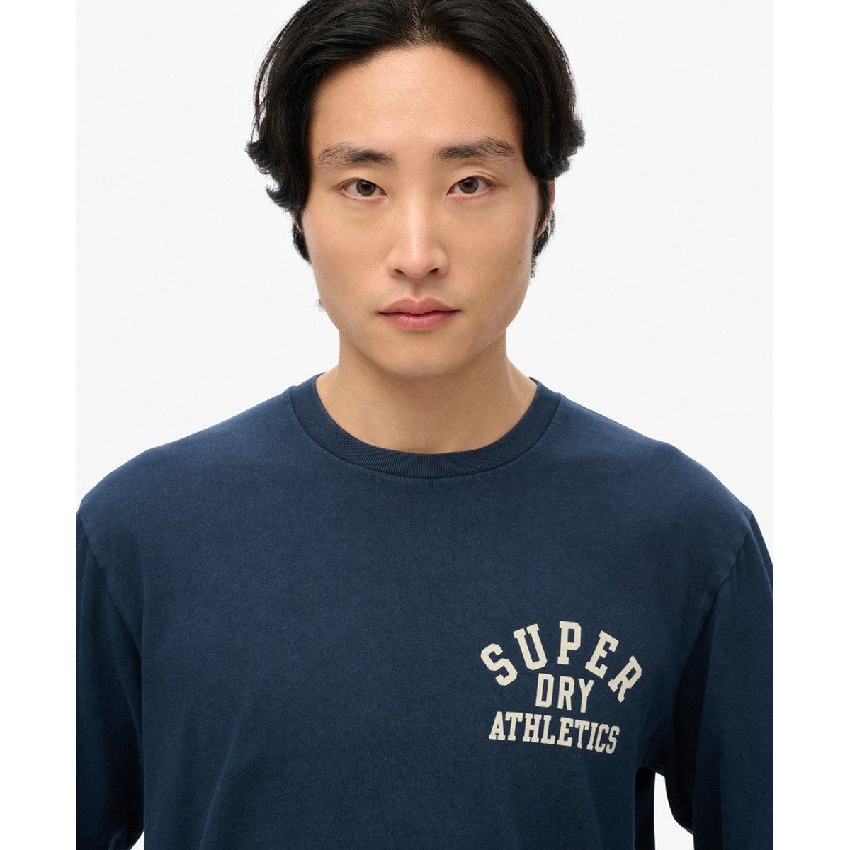 Haut à Manches Longues Athletic Essentials bleu marine nautique, SUPERDRY