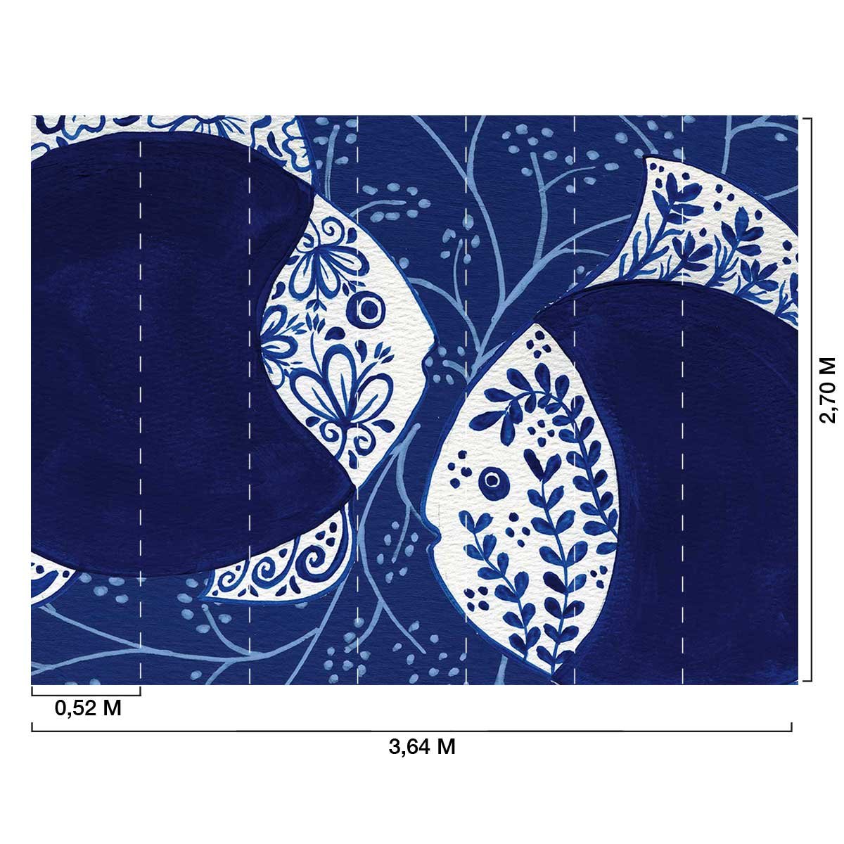 Papier peint poissons bleu du sud intissé, HEXOA