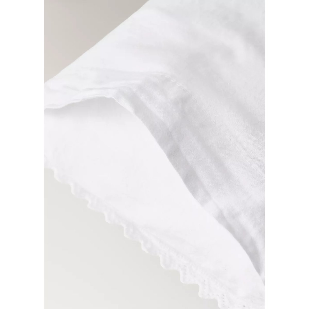 Ensemble drap plat et oreiller mini berceau percale garment-washed blanc, MANGO HOME