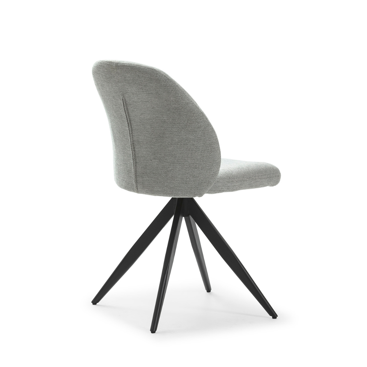 Lot de 2 chaises pivotantes en tissu avec pieds en métal noir L47 cm - TAMARA gris clair, CALICOSY