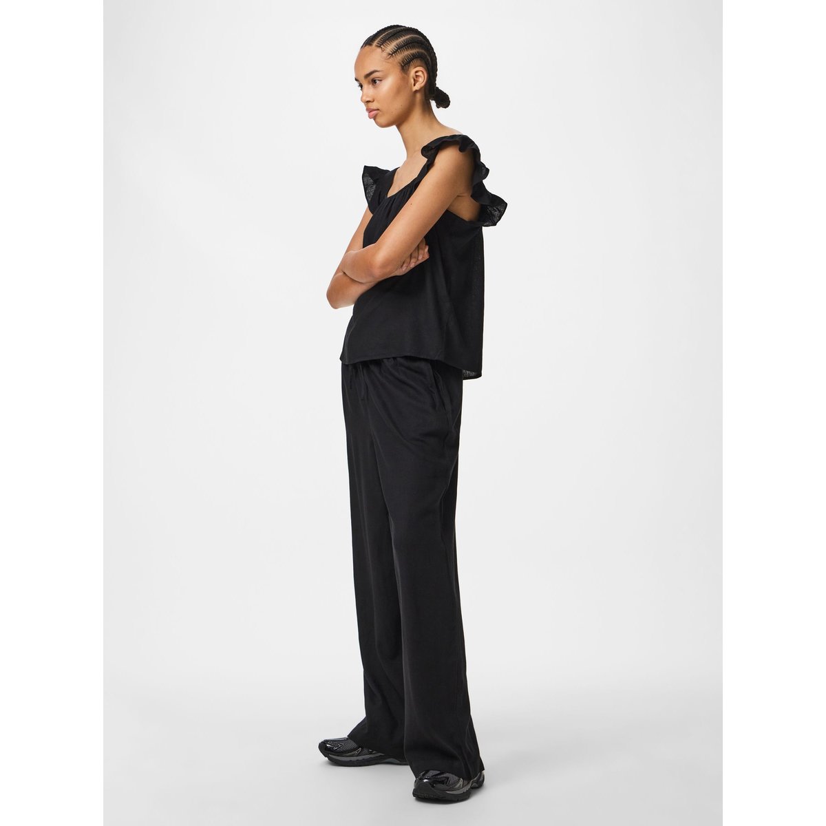 Pantalon À Jambe Ample noir - black, PIECES