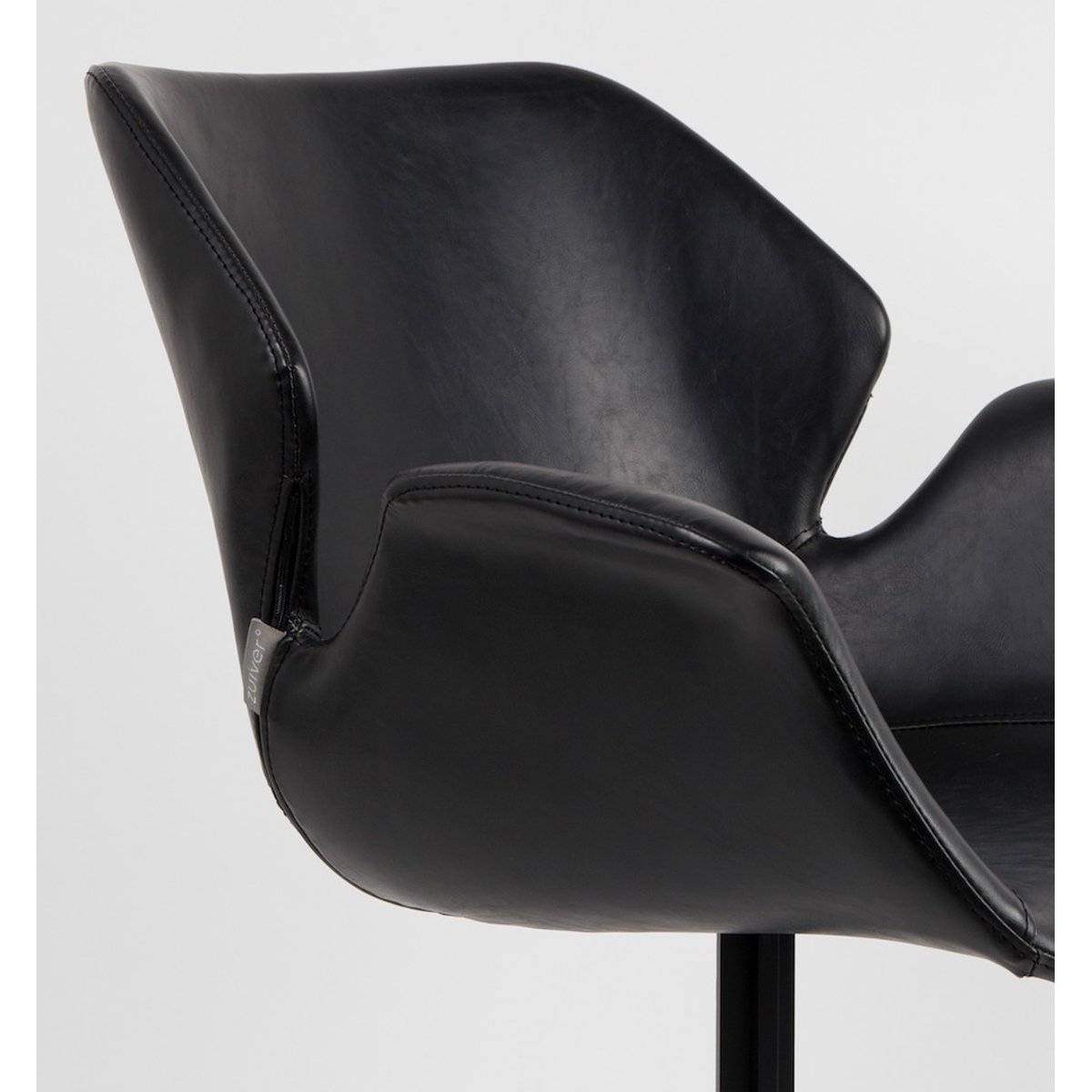 Fauteuil design (lot de 2), industriel, NIKKI noir, ZUIVER