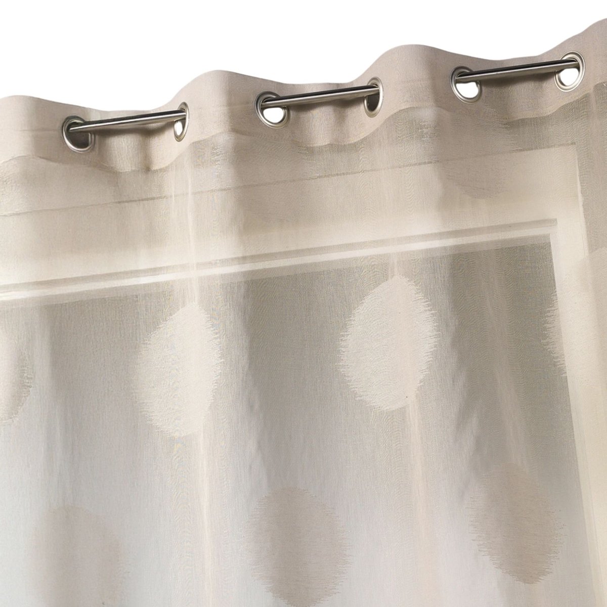 Voilage à gros pois ton sur ton taupe, HOME MAISON